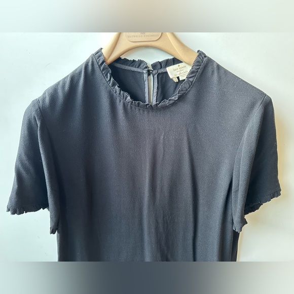 Kate Spade Ruffled blouse, Short Sleeve, Black, size 6 - Picture 3 of 7